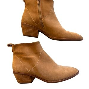 Sole Society Tan Suede Ankle Boots | Size 9 | Block Heel Booties